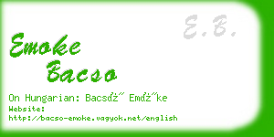 emoke bacso business card